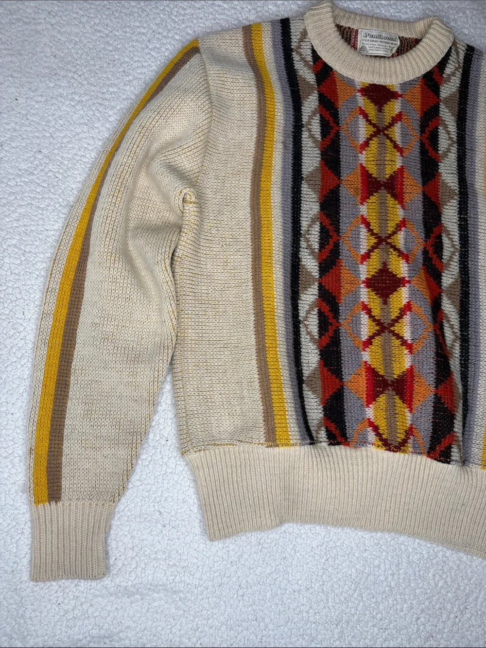 Vintage Pendleton Colorful Knit Wool Sweater: Size Medium